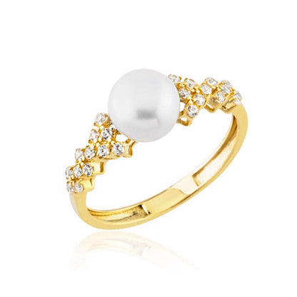 14K Yellow Gold Nova Pearl Ring