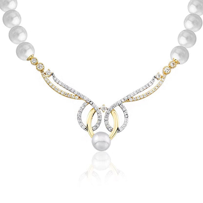 14K Yellow Gold Nuova Pearl Bridal Jewelry Set