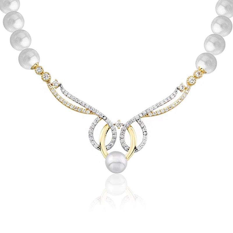 14K Yellow Gold Nuova Pearl Bridal Jewelry Set
