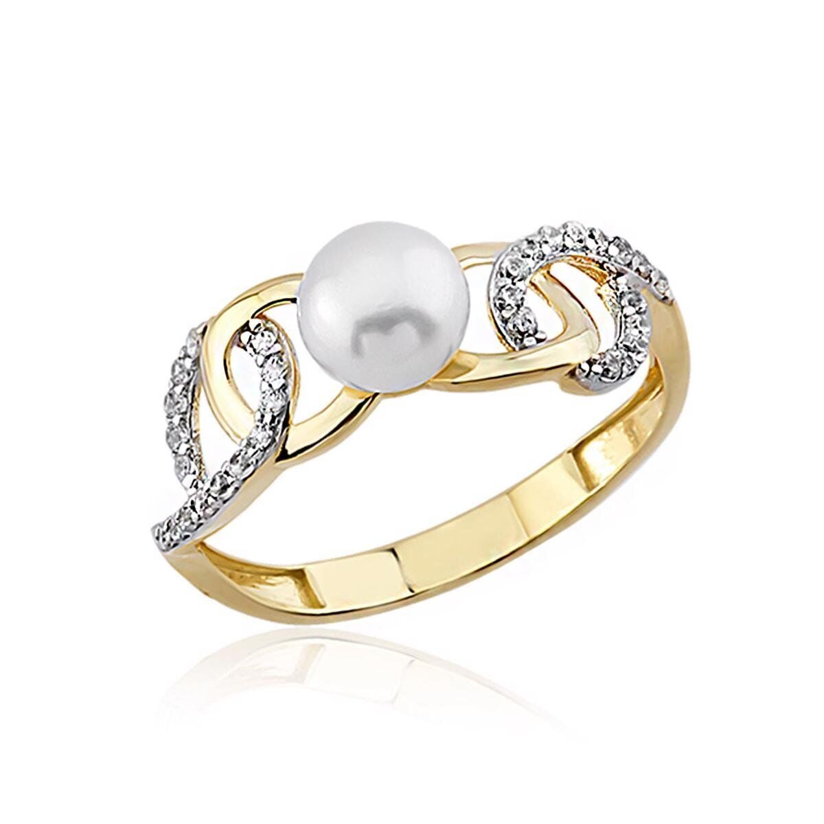 14K Yellow Gold Nuova Pearl Bridal Jewelry Set