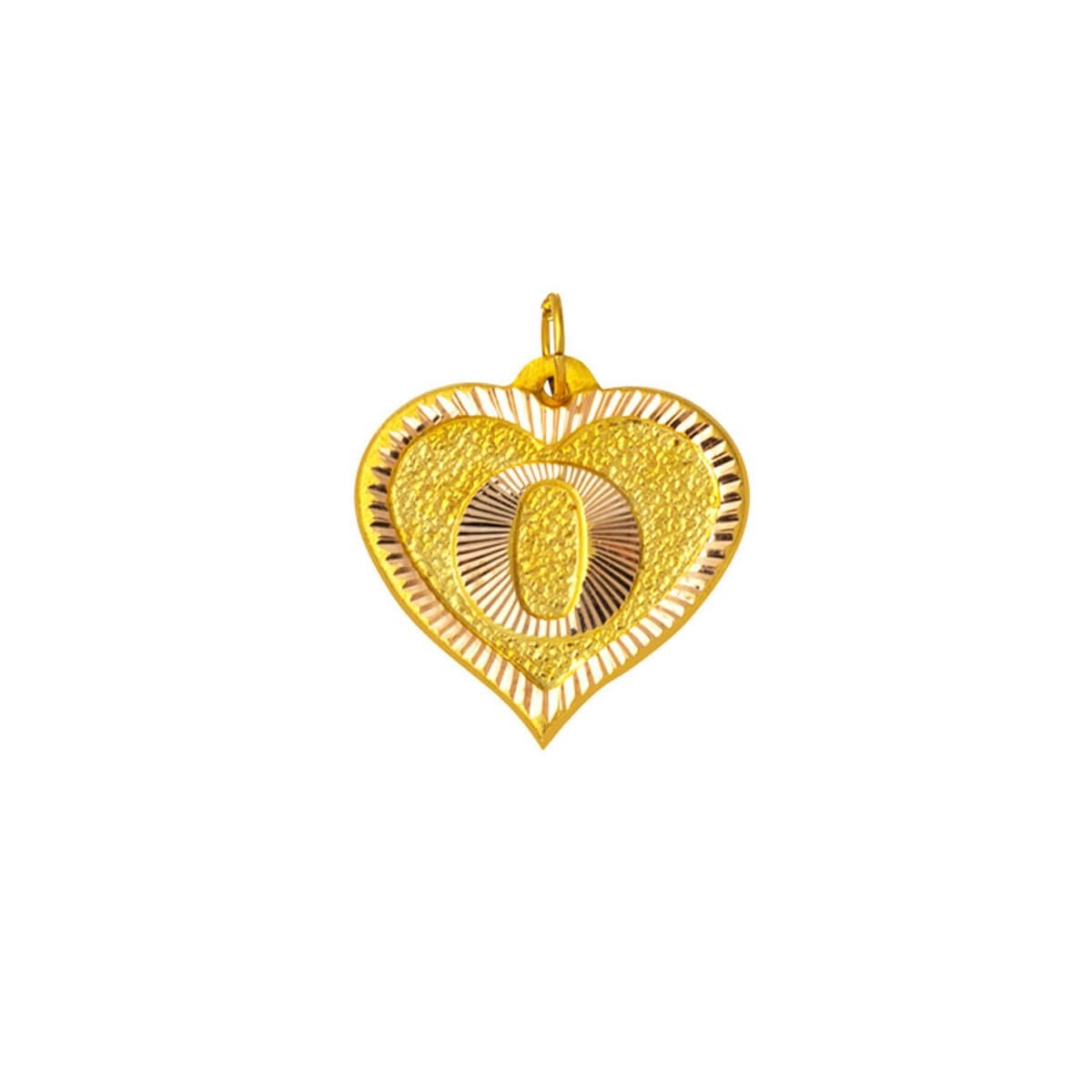 14K Yellow Gold O Initial Children's Newborn Gift Pendant