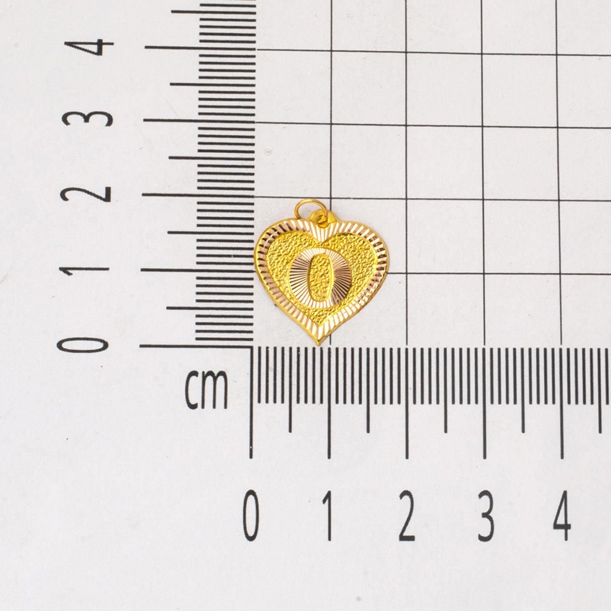 14K Yellow Gold O Initial Children's Newborn Gift Pendant