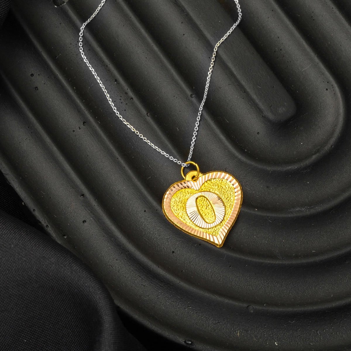 14K Yellow Gold O Initial Children's Newborn Gift Pendant