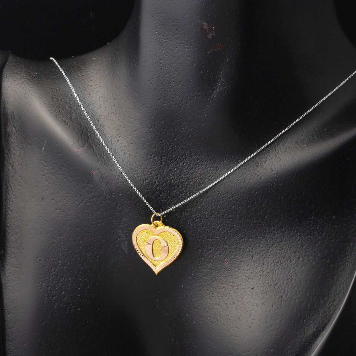 14K Yellow Gold O Initial Children's Newborn Gift Pendant
