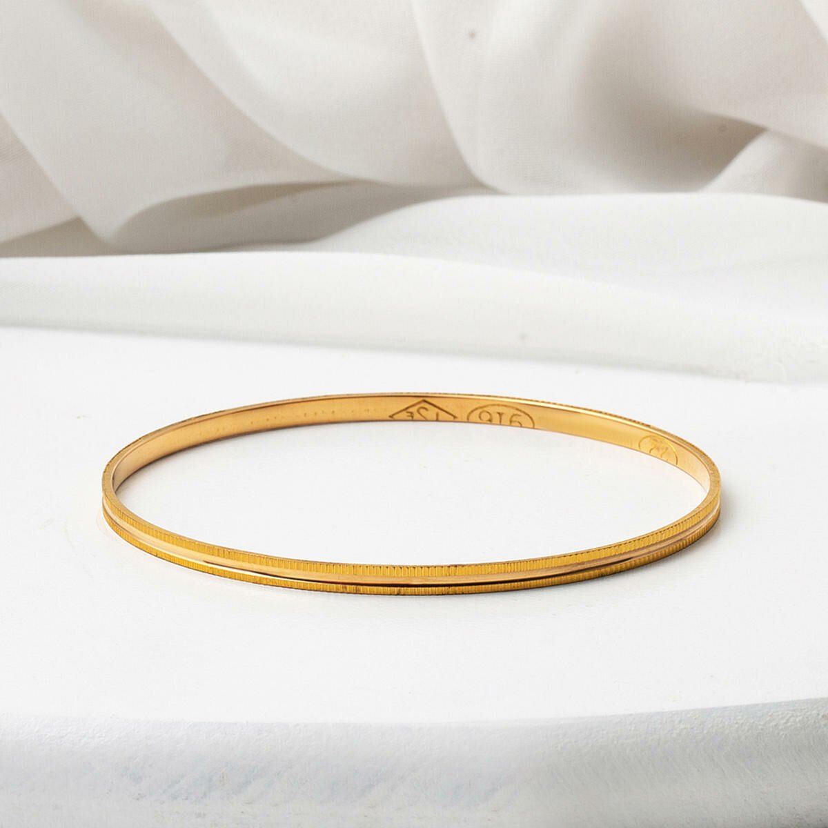 22K Yellow Gold Fluted Ajda Women's Bangle