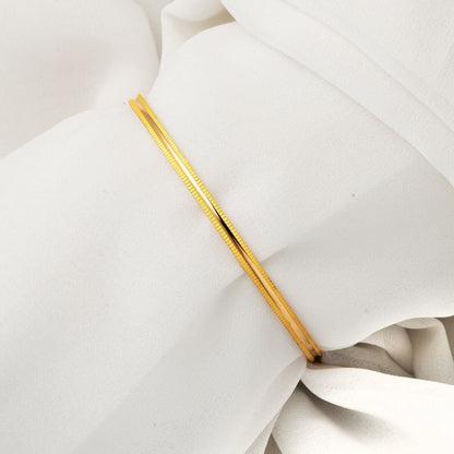 22K Yellow Gold Fluted Bangle (27 g)