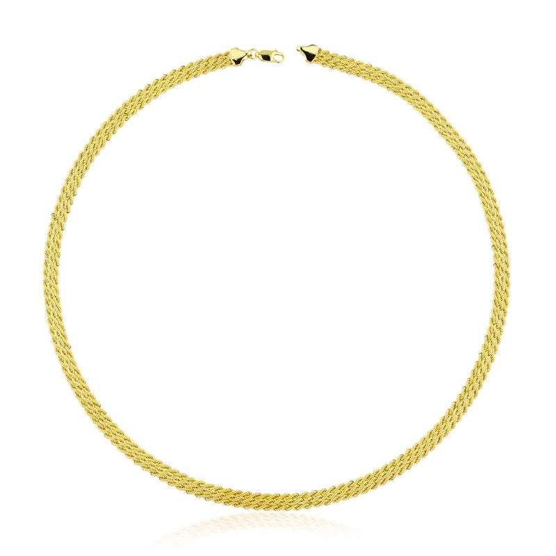 14K Yellow Gold Braided Chain 45 cm