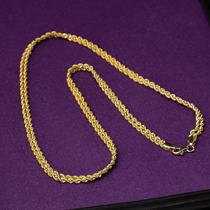 14K Yellow Gold Braided Chain 50 cm
