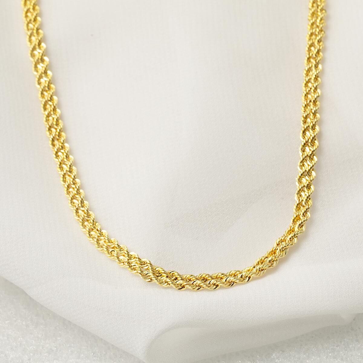 14K Yellow Gold Braided Chain 50 cm