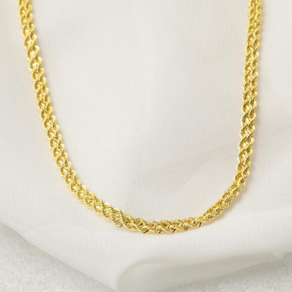 14K Yellow Gold Braided Chain 50 cm