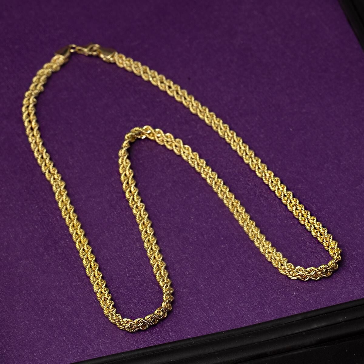 14K Yellow Gold Braided Chain 50 cm