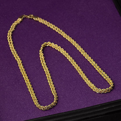 14K Yellow Gold Braided Chain 50 cm
