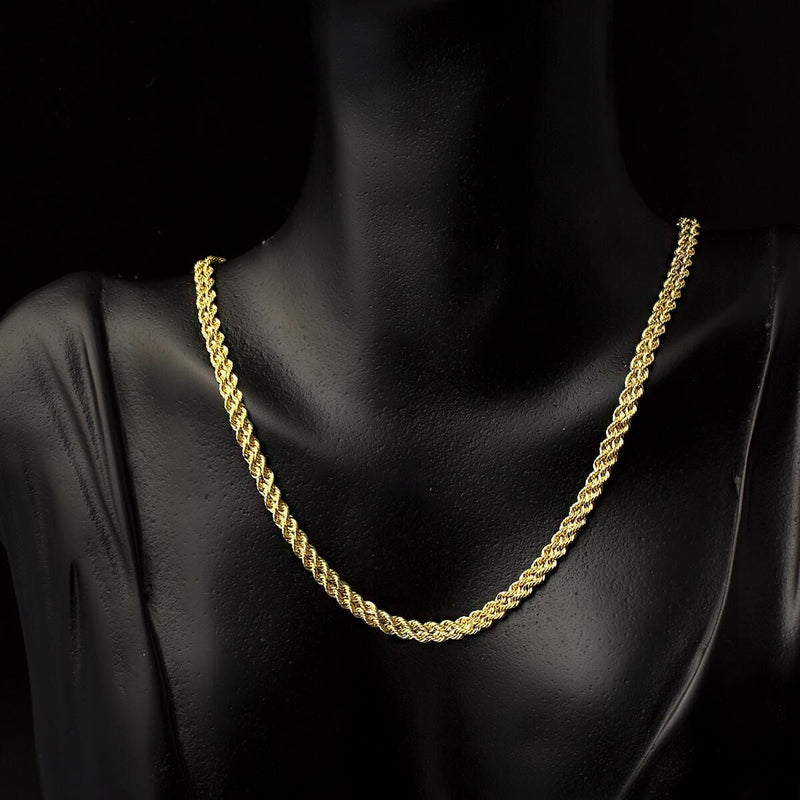 14K Yellow Gold Braided Chain 55 cm