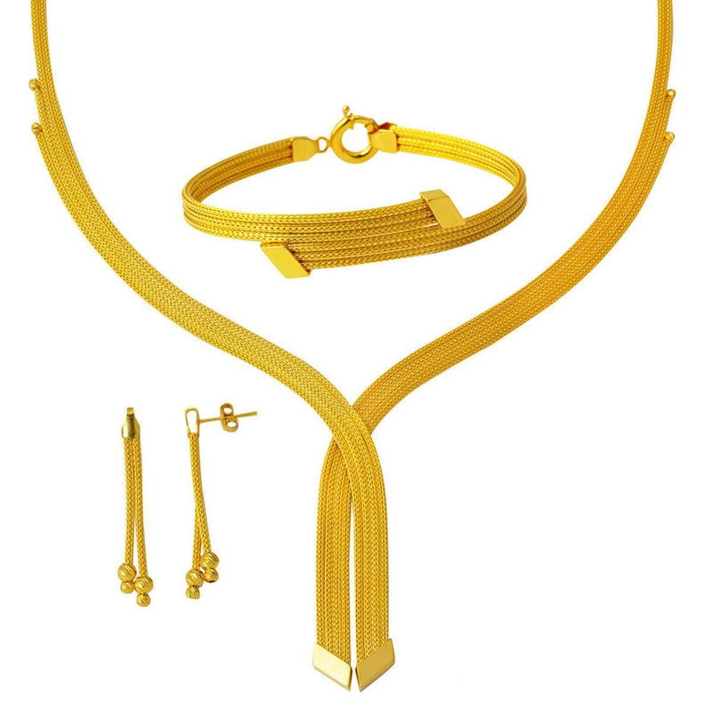 14K Yellow Gold Braided Wedding Set