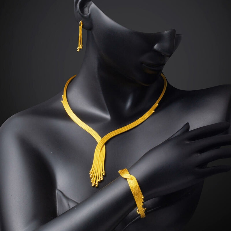 14K Yellow Gold Braided Wedding Set (34.19 g)