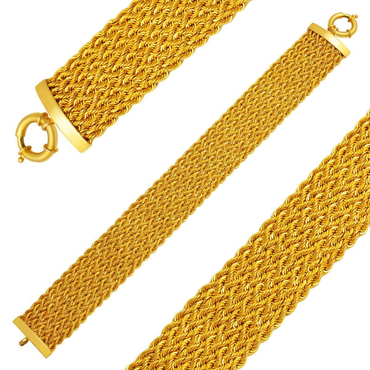 14K Yellow Gold Braided Chain Bracelet (14.25 g)