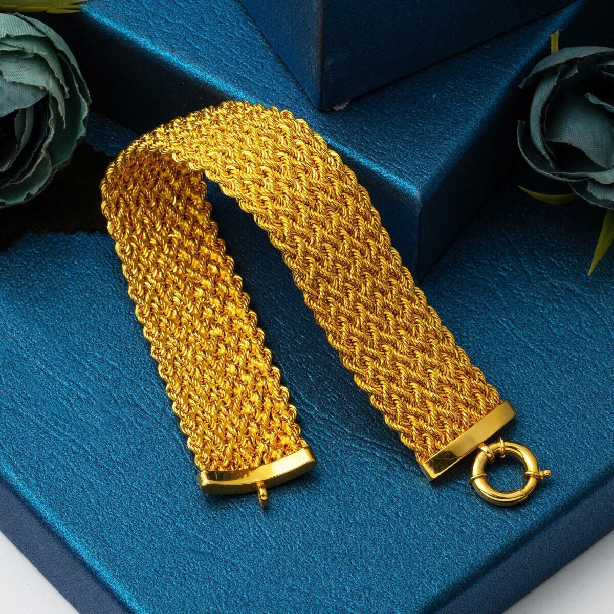14K Yellow Gold Braided Chain Bracelet (14.25 g)
