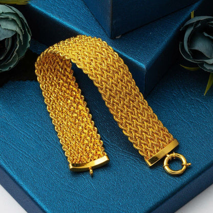 14K Yellow Gold Braided Chain Bracelet (14.25 g)