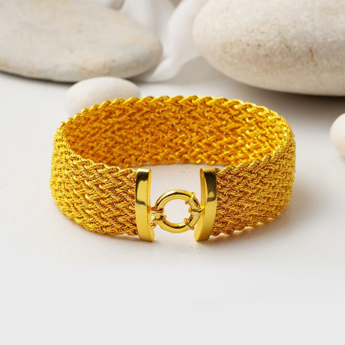 14K Yellow Gold Braided Chain Bracelet (14.25 g)