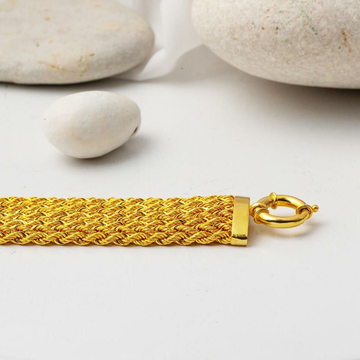 14K Yellow Gold Braided Chain Bracelet (14.25 g)