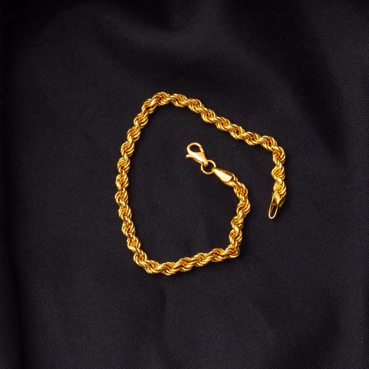 22K Yellow Gold Braided Chain Bracelet (5.33 g)
