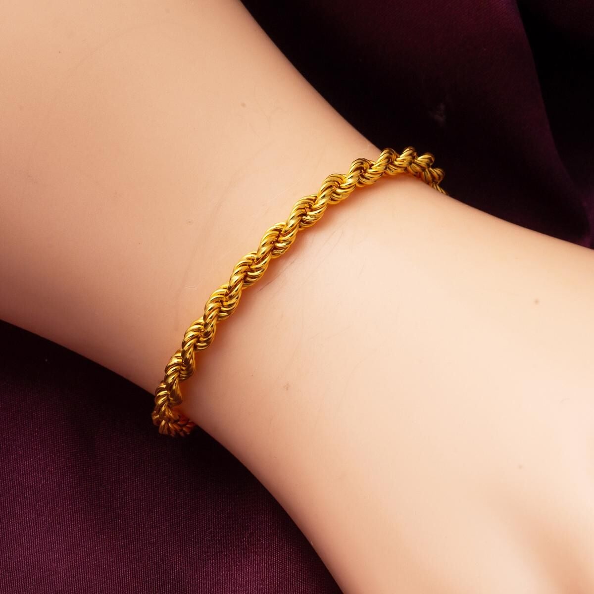 22K Yellow Gold Braided Chain Bracelet (5.33 g)