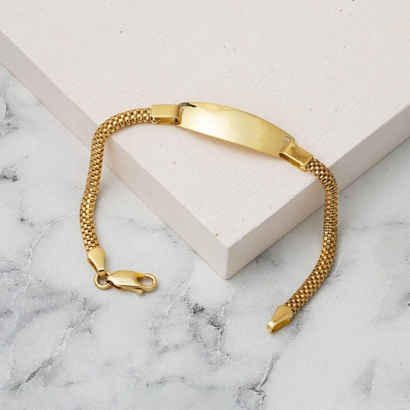 14K Yellow Gold Braided Chain Children's Bracelet