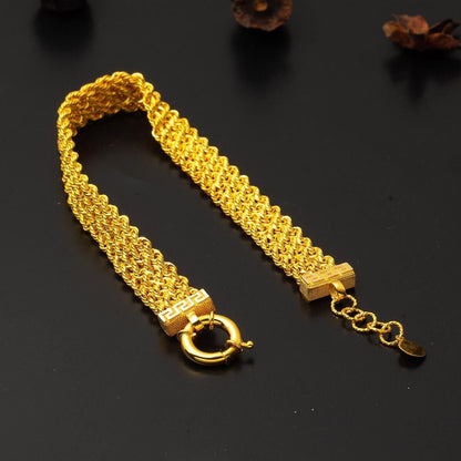 14K Yellow Gold Braided Chain Mesh Bracelet
