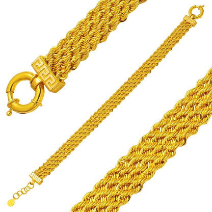 14K Yellow Gold Braided Chain Mesh Bracelet