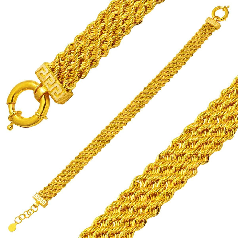 14K Yellow Gold Braided Chain Mesh Bracelet