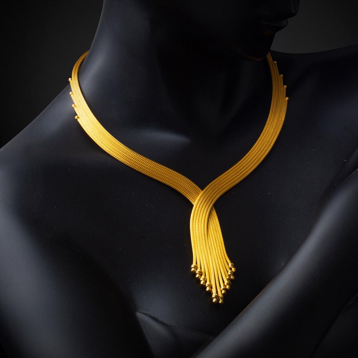 14K Yellow Gold Braided Chain Set