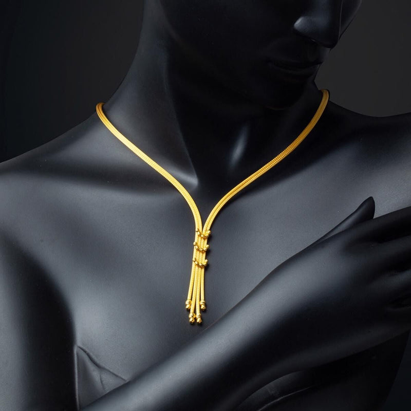 22K Yellow Gold Braided Chain Bridal Collar Necklace