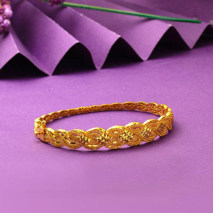 22K Yellow Gold Braided Hinged Cuff Bangle (17.32 g)