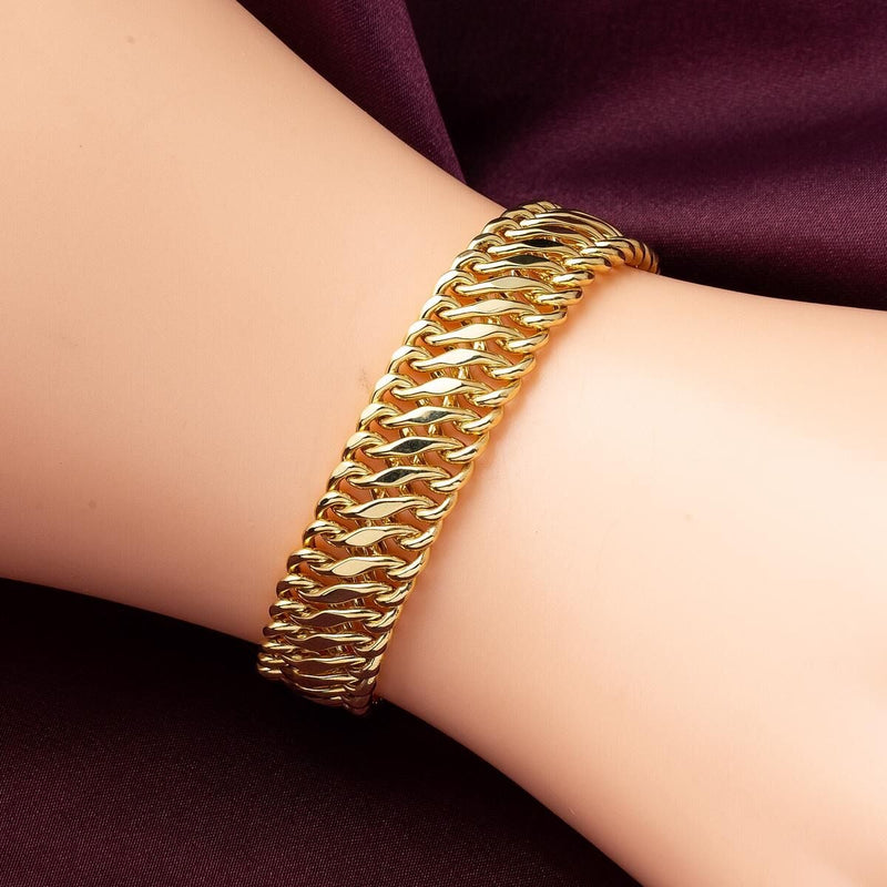 14K Yellow Gold Woven Chain Bracelet