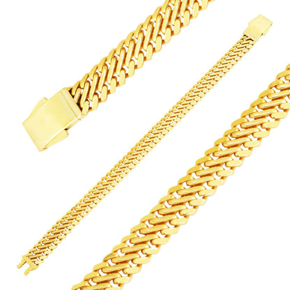 14K Yellow Gold Woven Chain Minimalist Bracelet