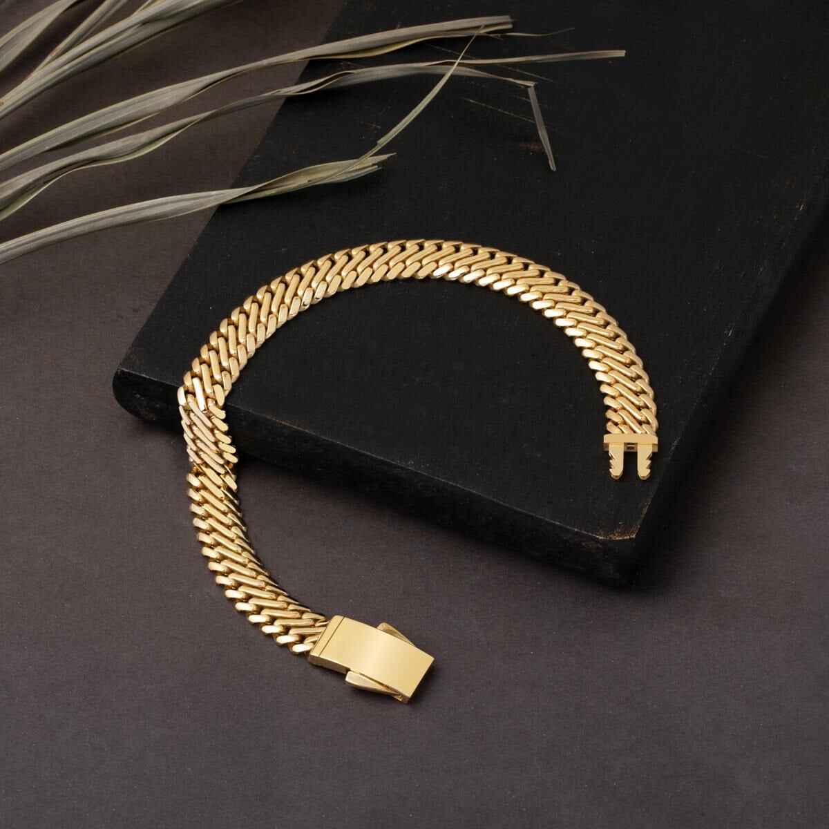 14K Yellow Gold Woven Chain Minimalist Bracelet