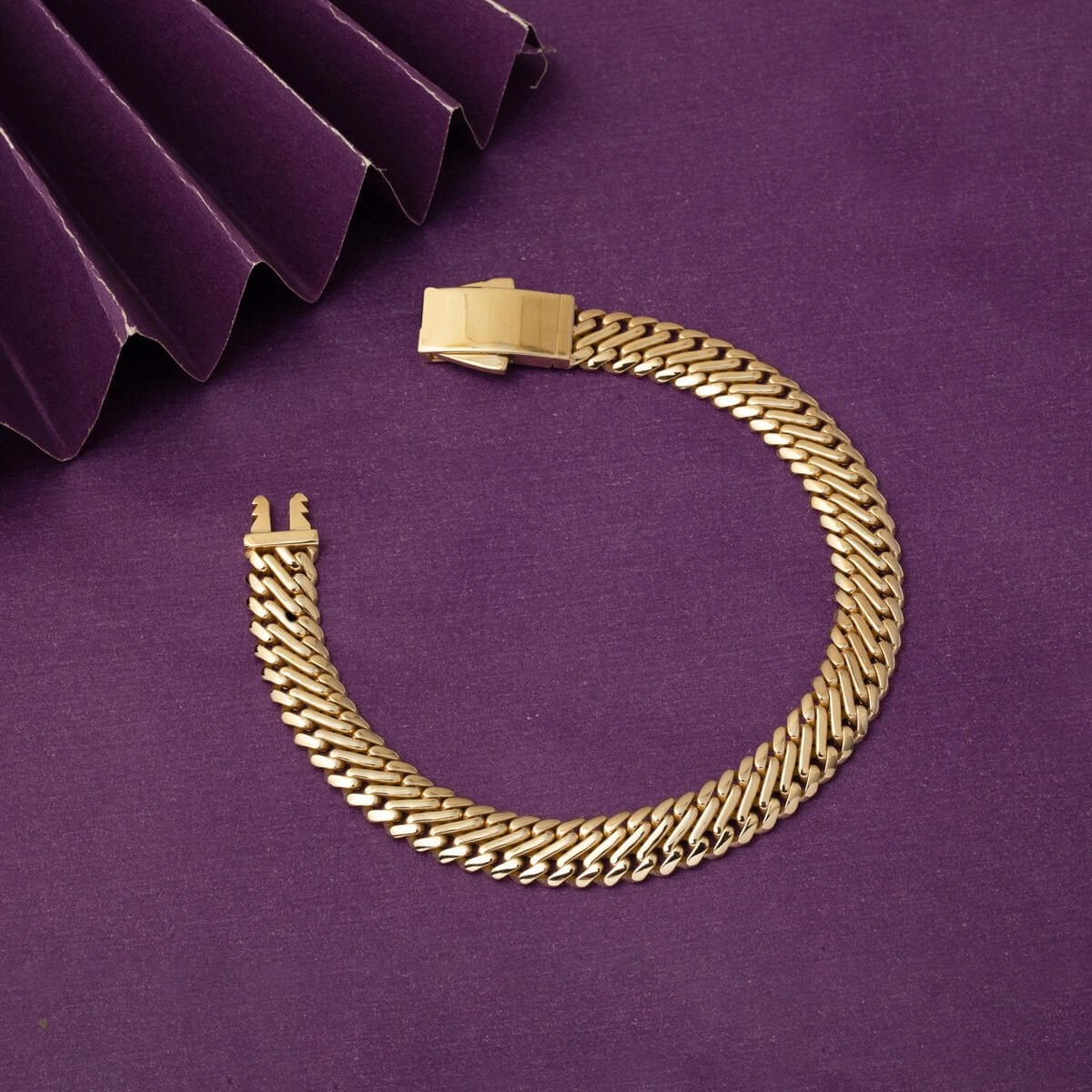 14K Yellow Gold Woven Chain Minimalist Bracelet