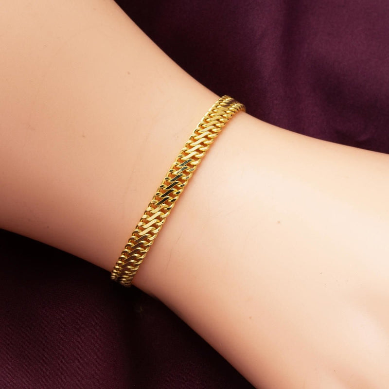 14K Yellow Gold Woven Chain Italian Bracelet