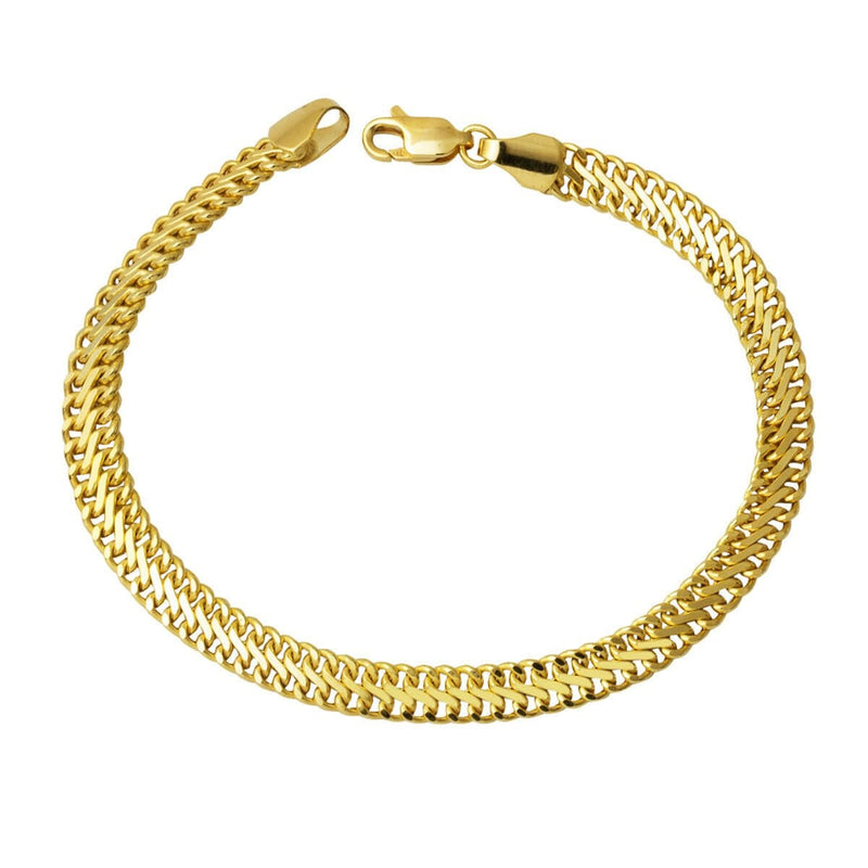 14K Yellow Gold Woven Chain Italian Bracelet
