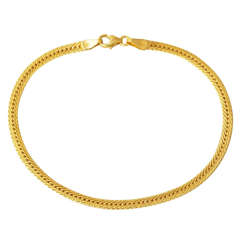 14K Yellow Gold Woven Chain Modern Bracelet