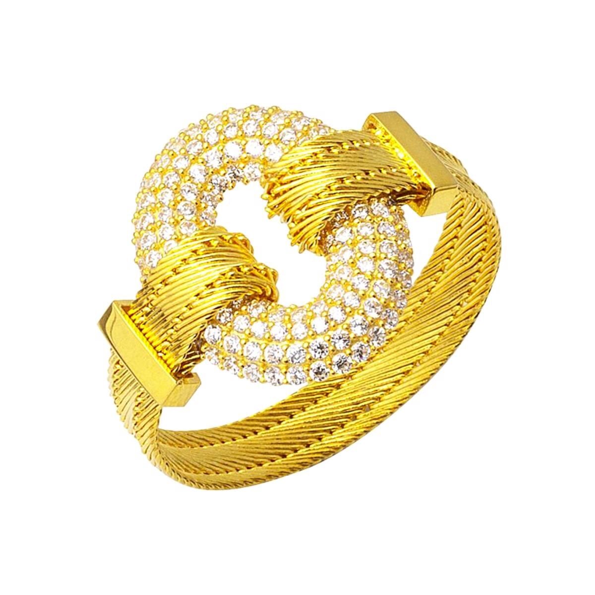 14K Yellow Gold Oval Hoop Trabzon Mesh Ring