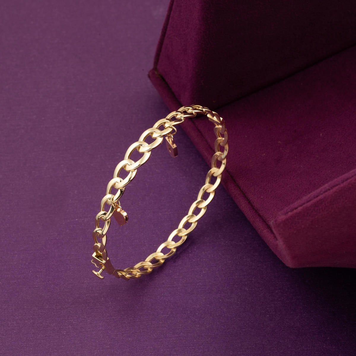 14K Yellow Gold Love Themed Designer Inspired Hinged Cuff Bangle