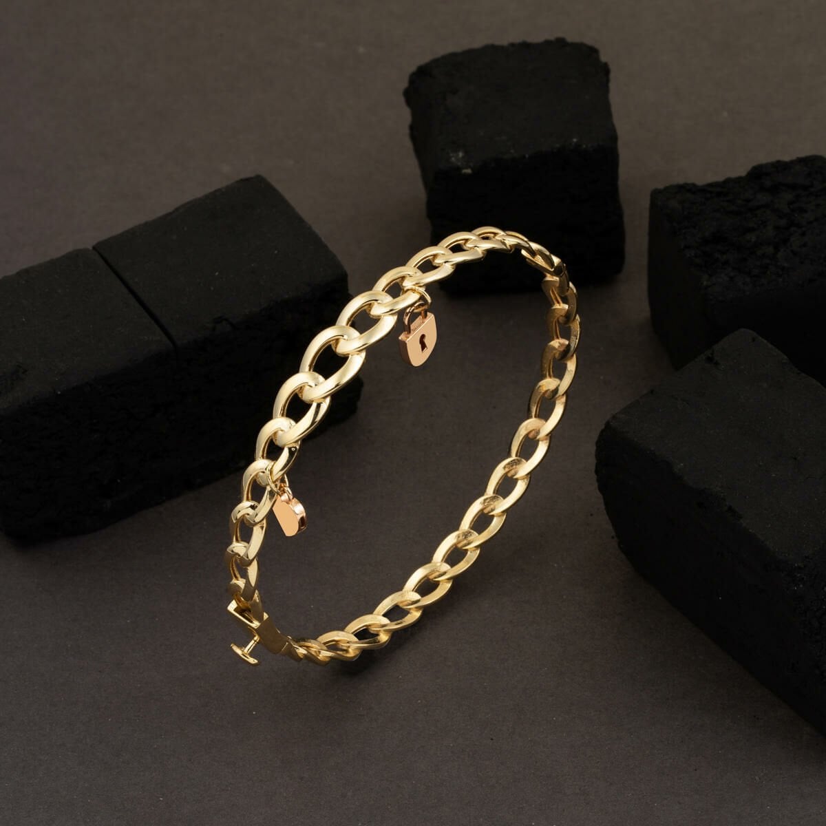 14K Yellow Gold Love Themed Designer Inspired Hinged Cuff Bangle
