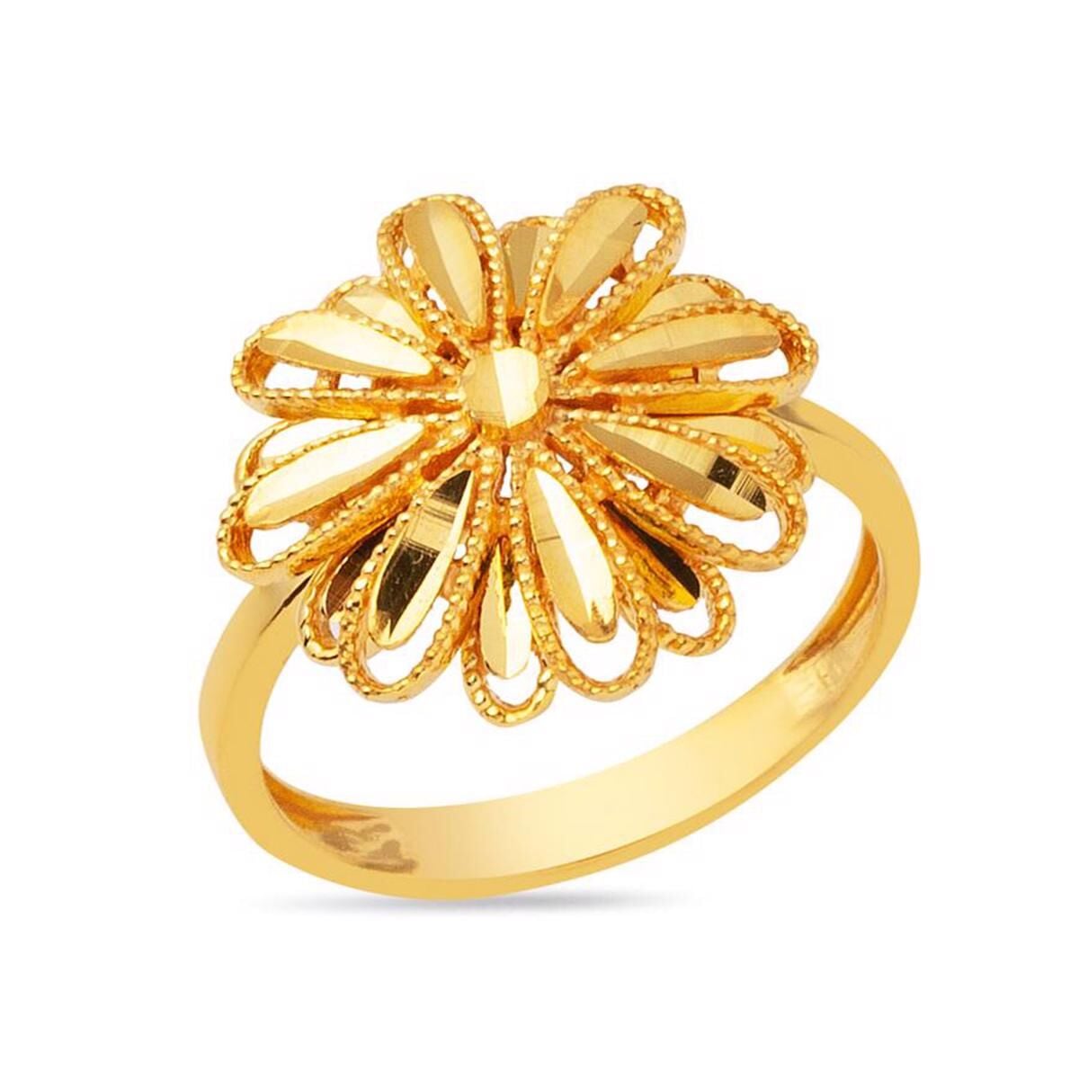 22K Yellow Gold Daisy Ring