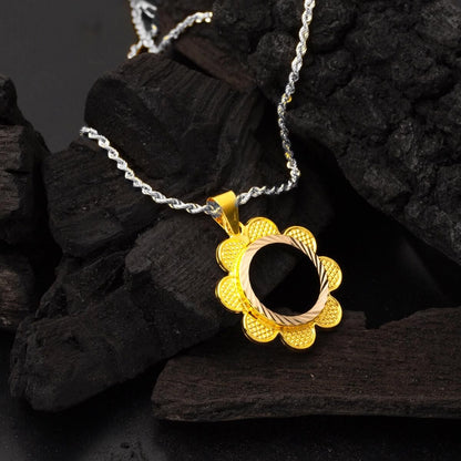 14K Yellow Gold Daisy Quarter Coin Attachable Pendant