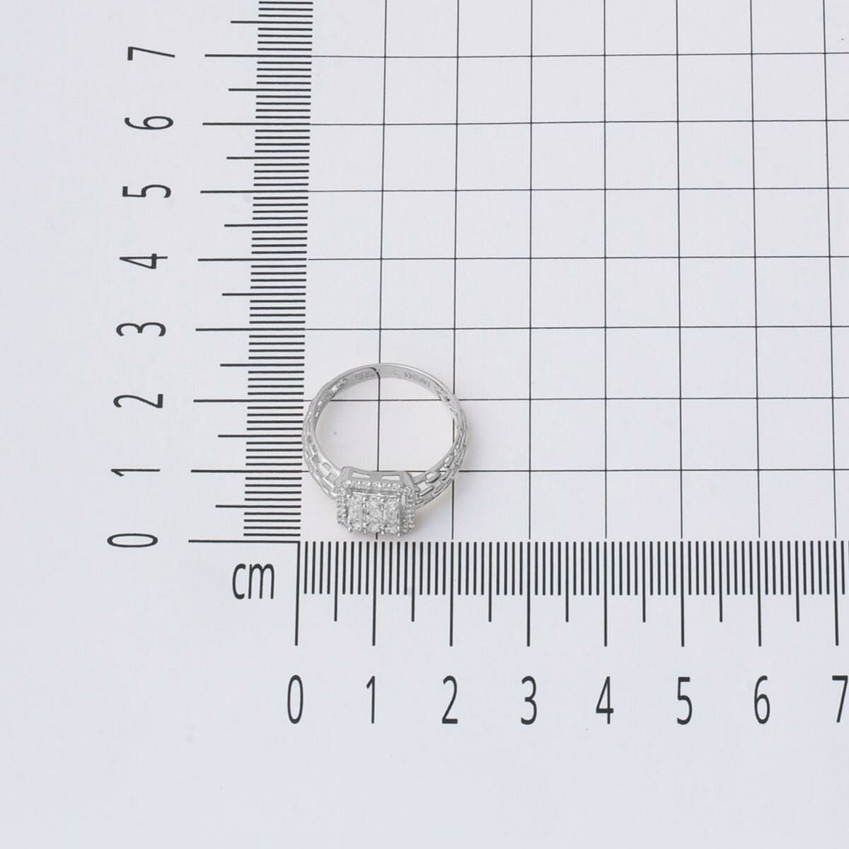 14K White Gold Segmented Baguette Cubic Zirconia Ring