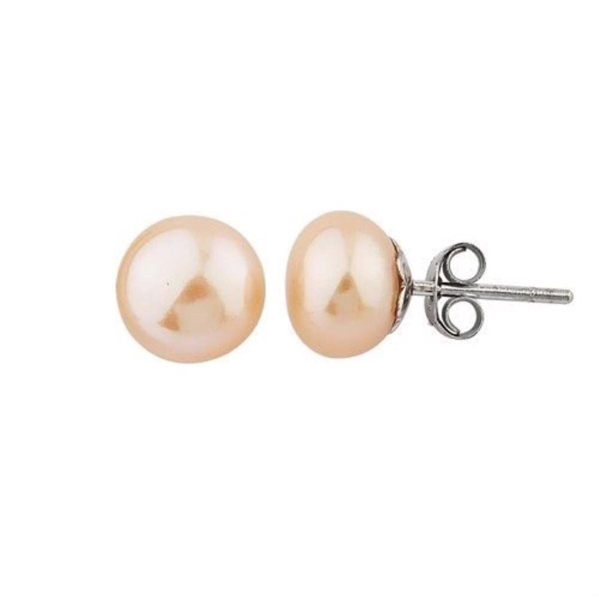 14K Yellow Gold Pink Pearl Earrings