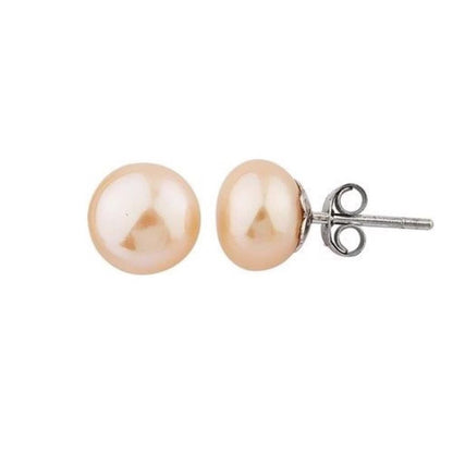 14K Yellow Gold Pink Pearl Earrings