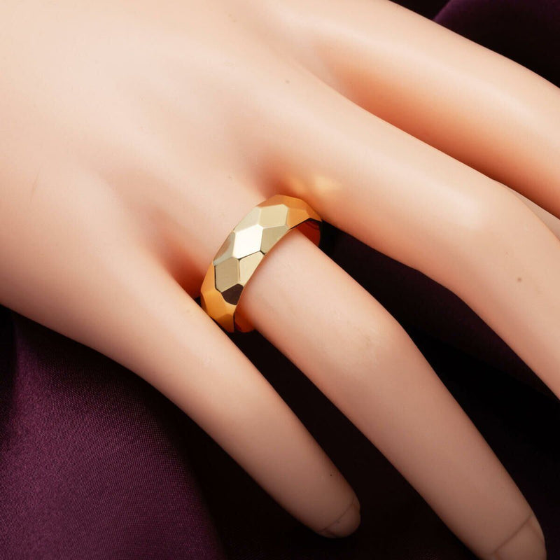 14K Yellow Gold Honeycomb Wedding Band Set