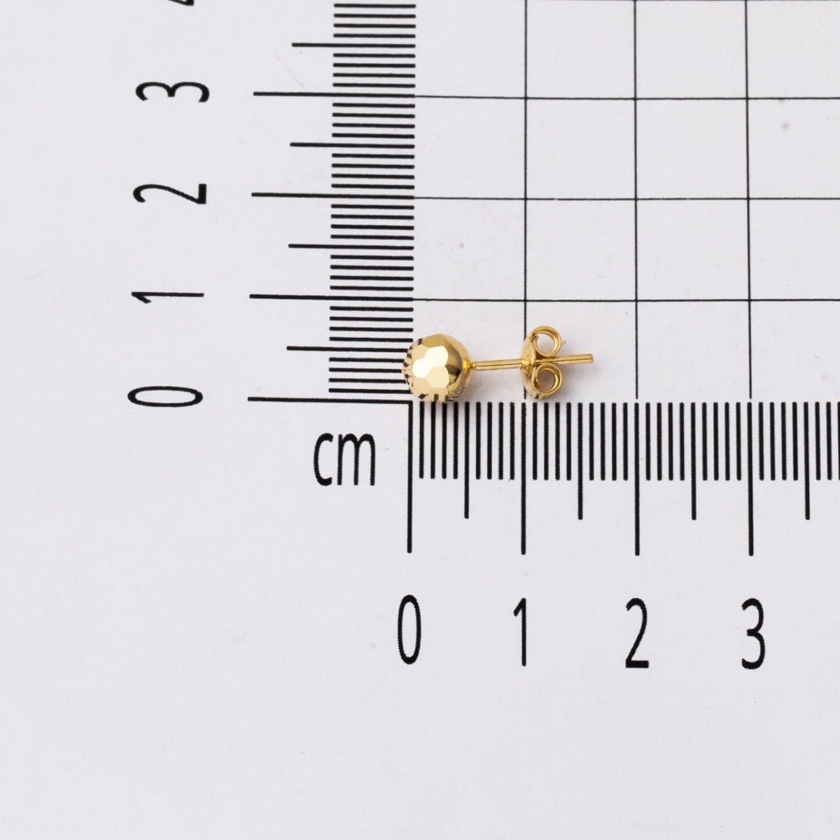 14K Yellow Gold Honeycomb Ball Earrings 6 mm
